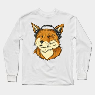 Fox listening to Music Long Sleeve T-Shirt